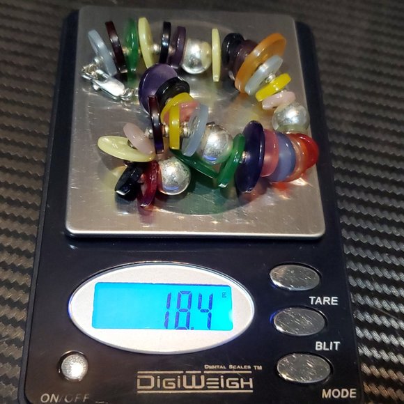 8 Inch 925 Sterling Silver Unique Many Buttons Handmade Bracelet - Picture 6 of 6